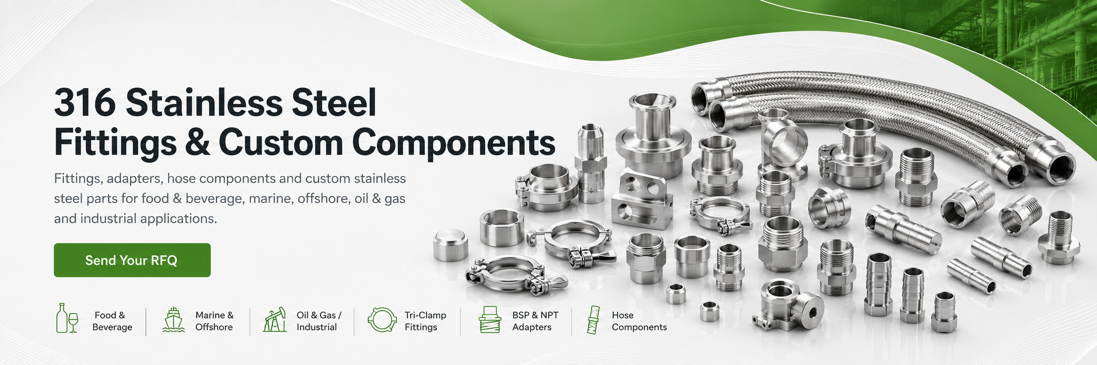 316 stainless steel fittings and custom components